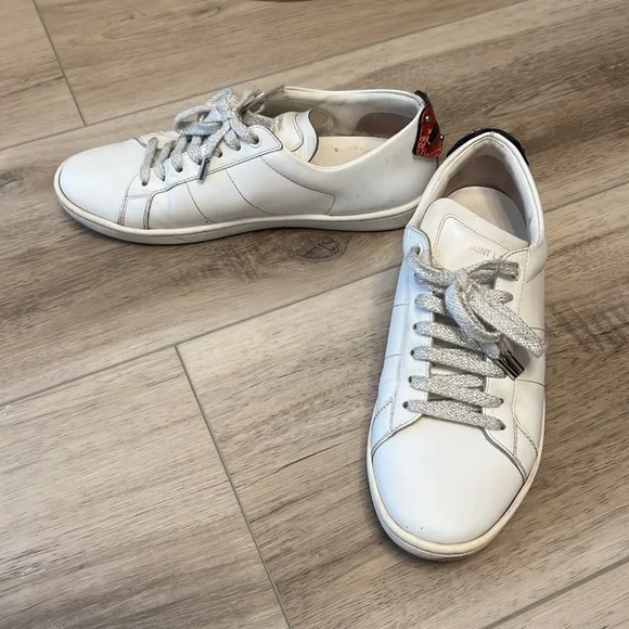 Saint Laurent YSL Leather Signature Court Sneakers - 37- US 7